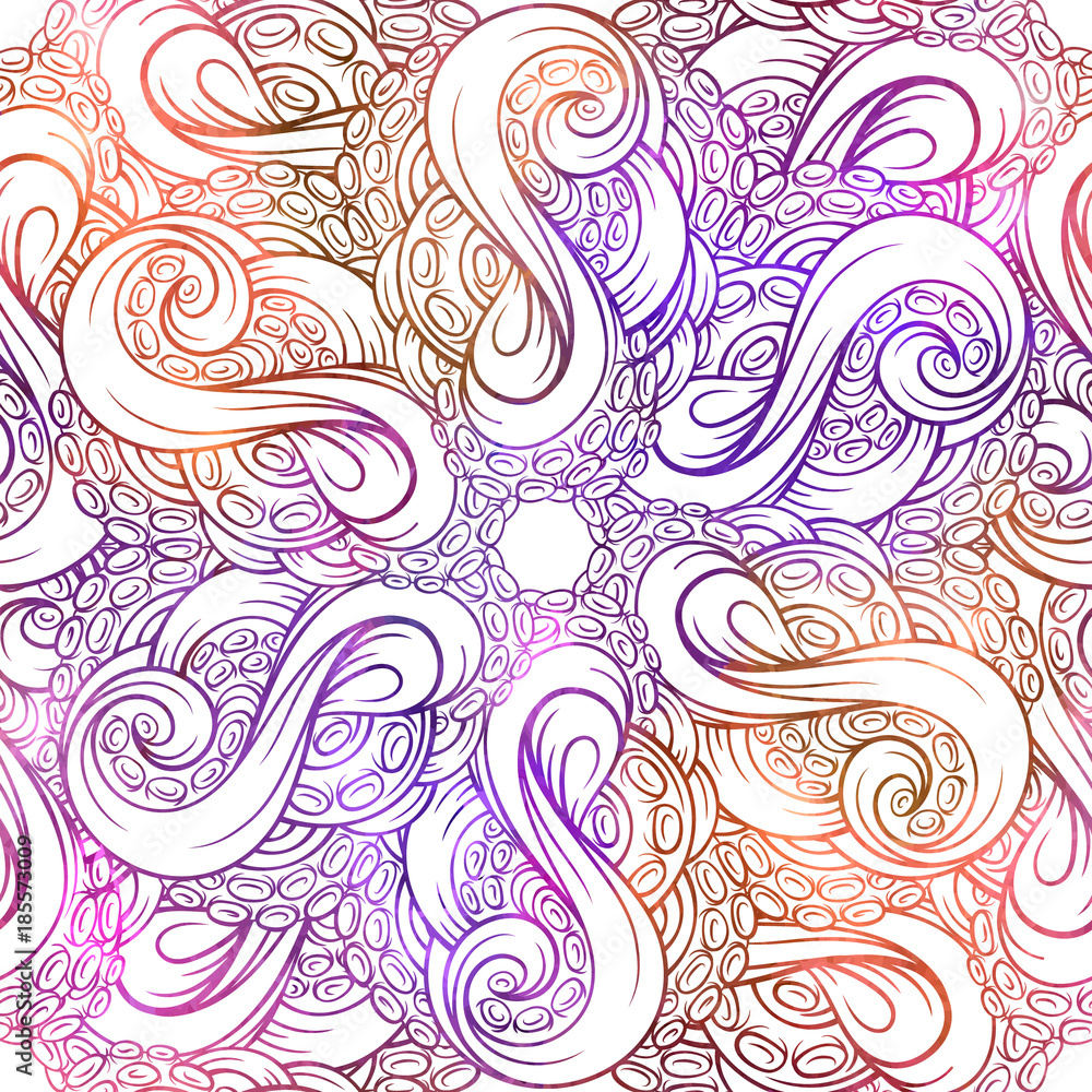 Colorful tentacles seamless pattern Colorful tentacles seamless pattern