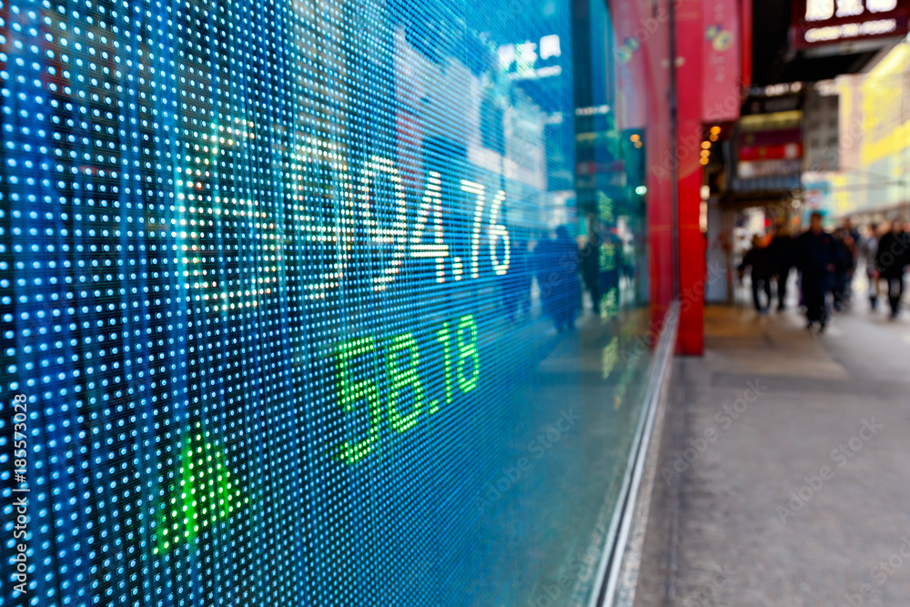 Display stock market charts in street Display stock market charts in street