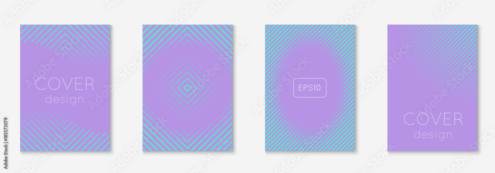 Minimal trendy covers. Vector halftone gradients. Geometric future template for flyer, poster, brochure and invitation. Minimalistic colorful cover. Set of EPS 10 illustration.