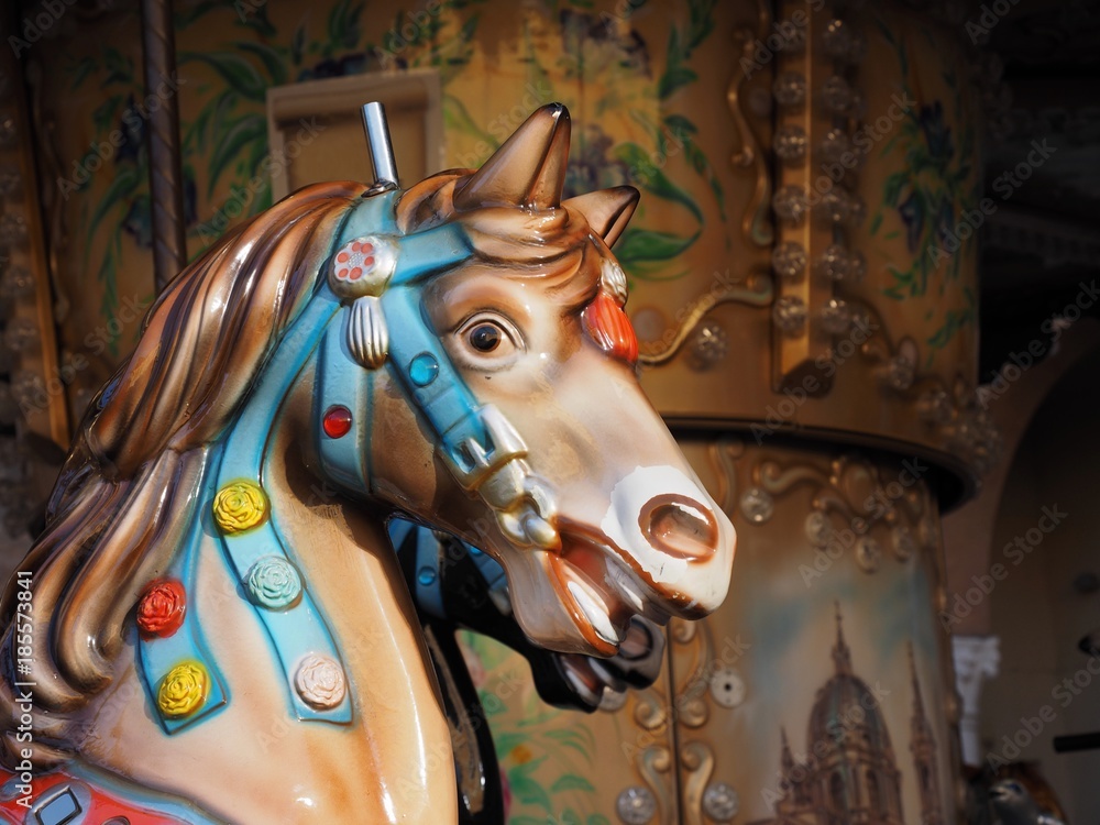 Vintage  horse carousel.