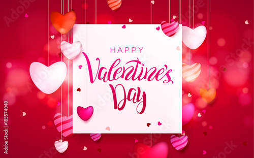Happy holidays: Valentines day 14 february, Mothers or Womens day 8 march background with roses, gifts and hearts. 3d Vector illustration. Romantic Wallpaper, wedding design for flyers, banners.