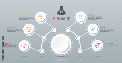 Abstract infographics number options template. Vector illustration. Can be used for workflow layout, diagram, business step options, banner, web design.