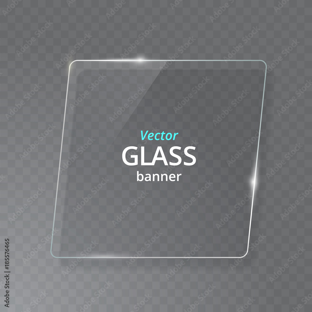 Transparent Glass Plate Mock Up. See through banner. Plastic banner with reflection and shadow. Transparent Glass Plate Mock Up. See through banner. Plastic banner with reflection and shadow.