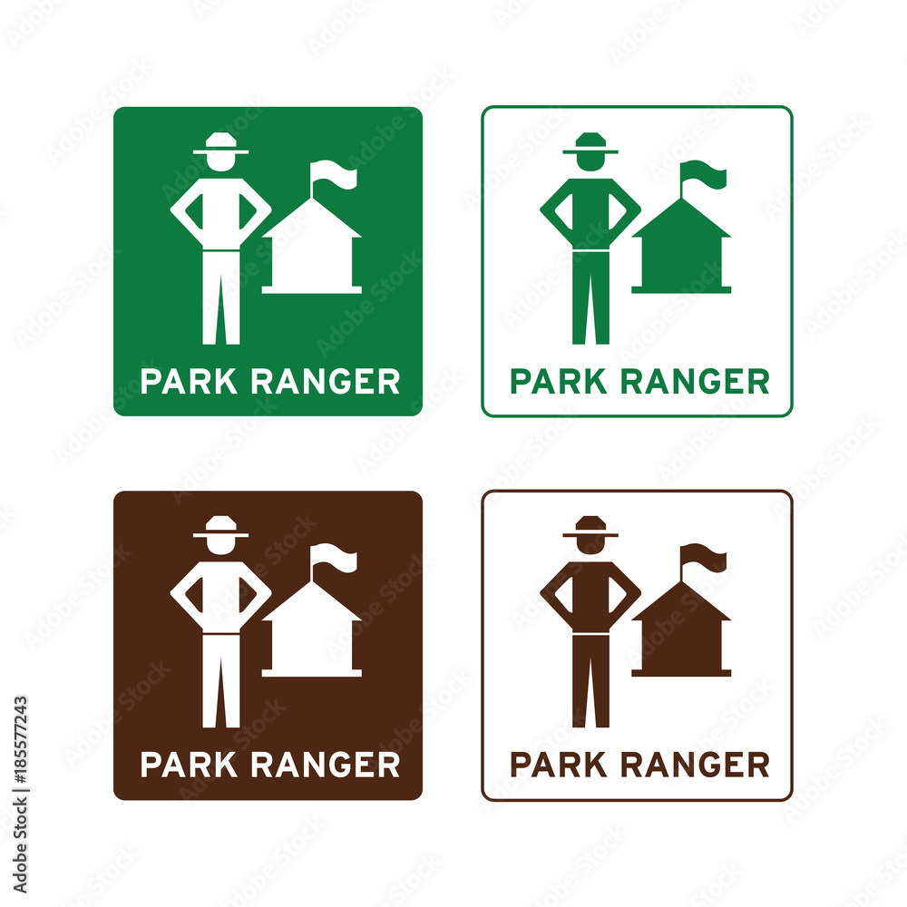 Fototapeta premium Park ranger sign set