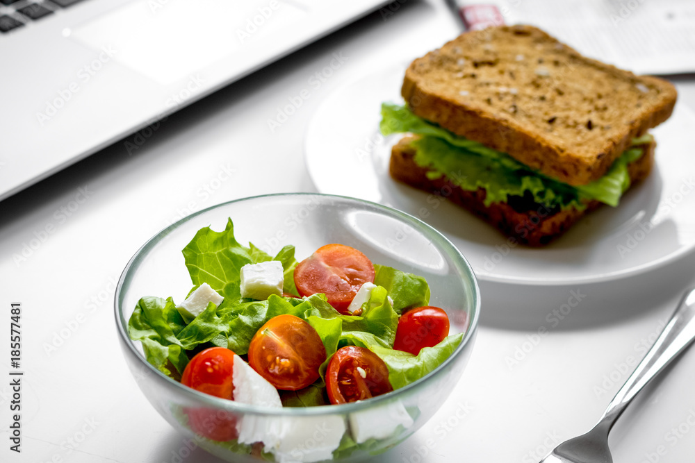 concept of lunch in office at work desktop concept of lunch in office at work desktop