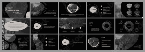 Dark Presentation Templates Element Vector Infographics. Use in Presentation, flyer and leaflet, corporate report, marketing, advertising, annual report, banner.