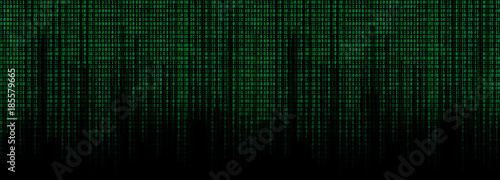 Obraz na płótnie green binary code matrix background wide banner