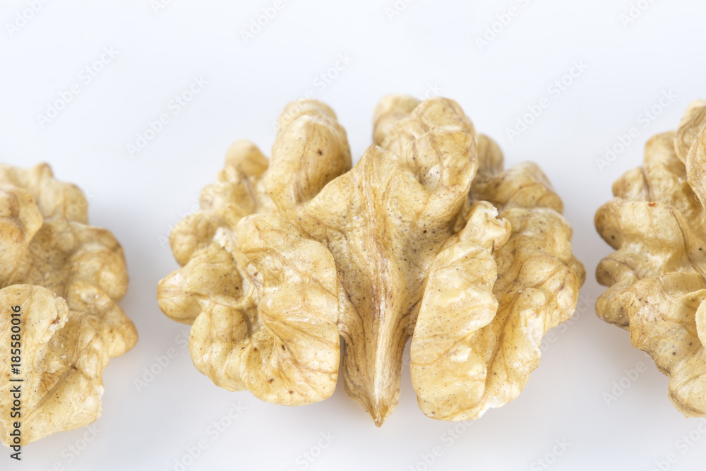 Walnut on white background. Walnut on white background.
