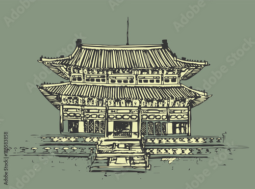 Palace in southern Korea. Radiant happiness of Korea
