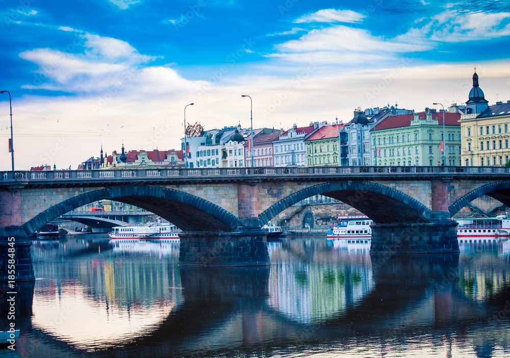 bridge on Prague waterfront