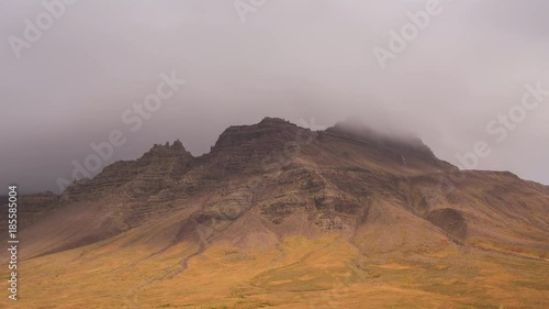ICELAND –  2016 : Timelapse of beautiful iconic landscape with clouds and light moving