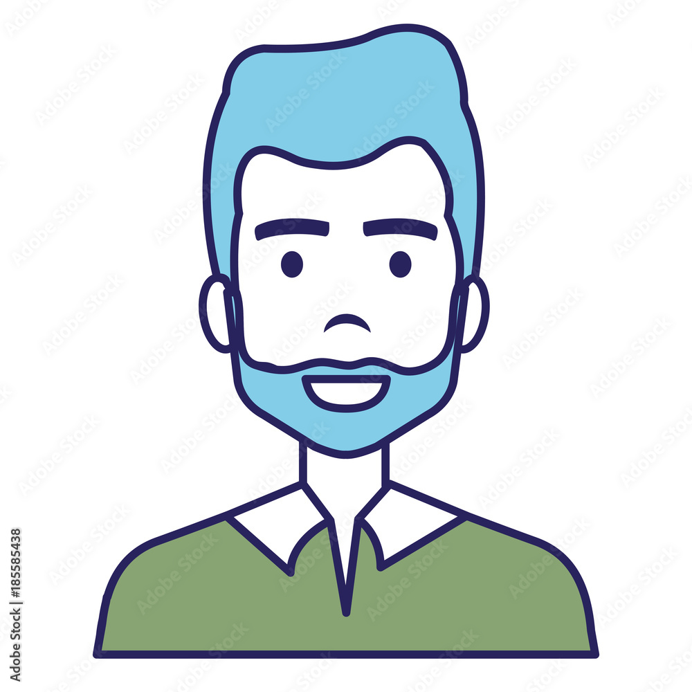 young man avatar character vector illustration design