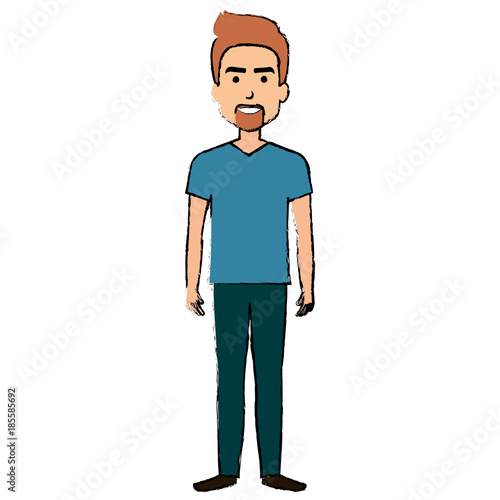 young man avatar character vector illustration design © Gstudio