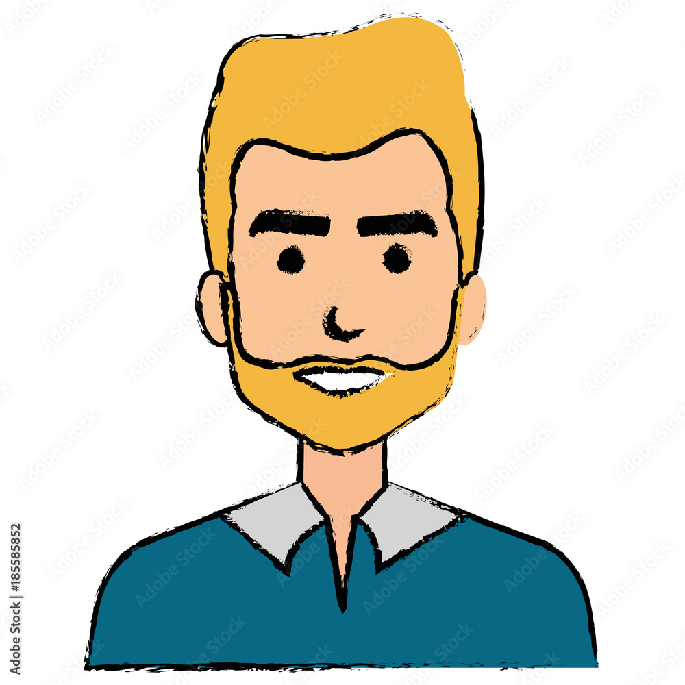 young man avatar character vector illustration design