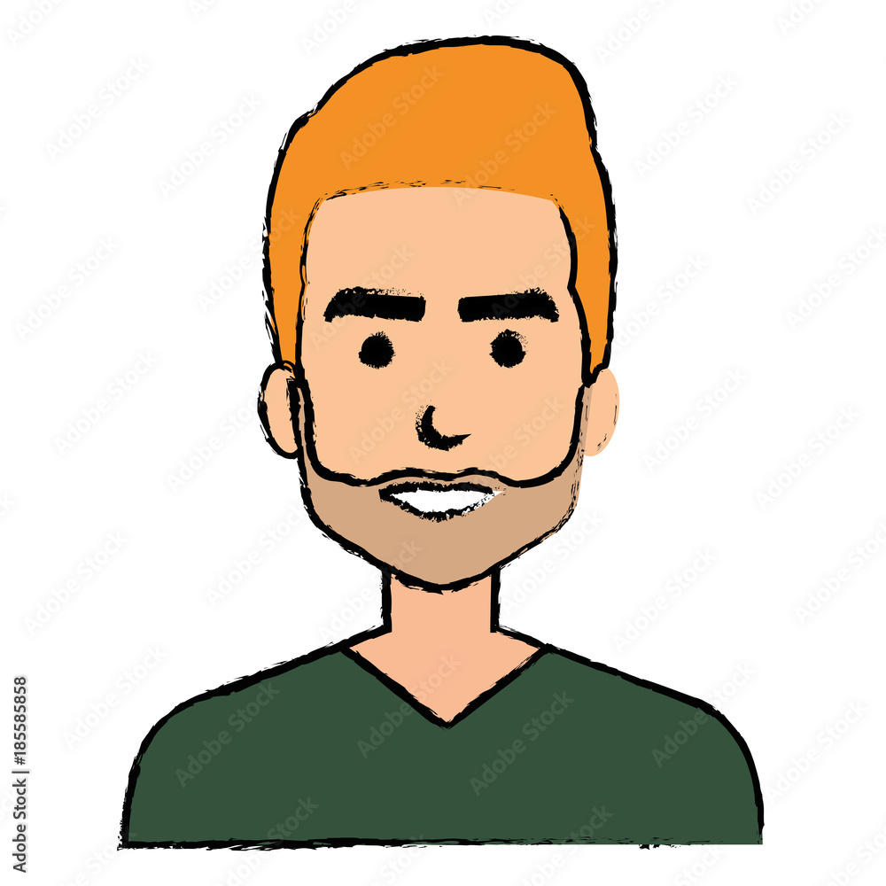 young man avatar character vector illustration design