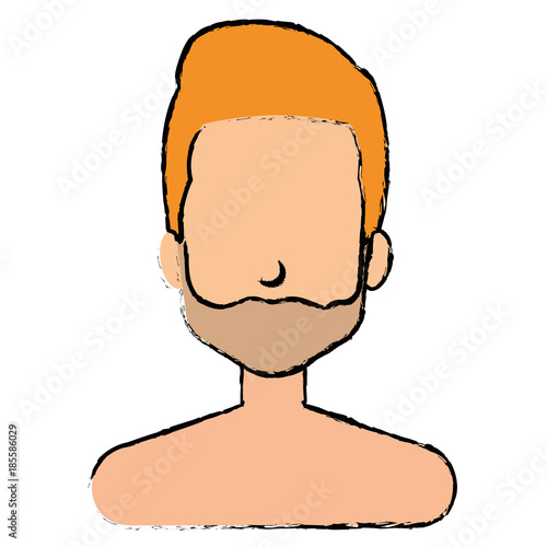 young man shirtless avatar character vector illustration design