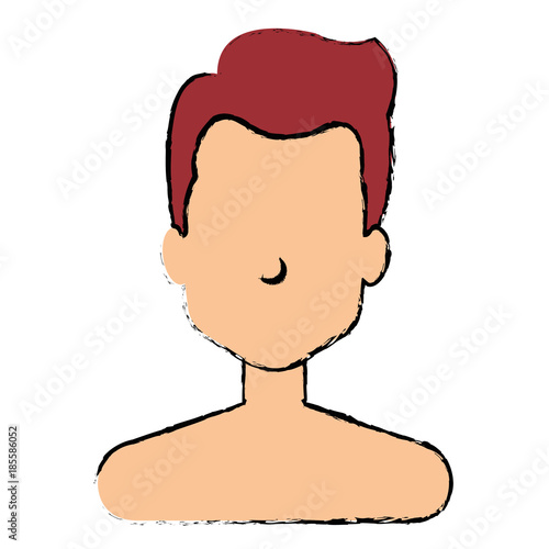 young man shirtless avatar character vector illustration design