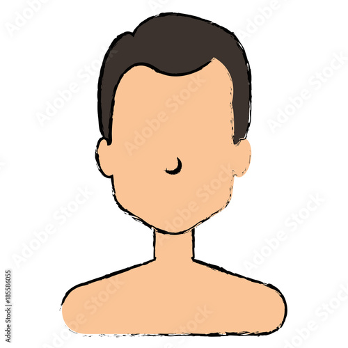 young man shirtless avatar character vector illustration design