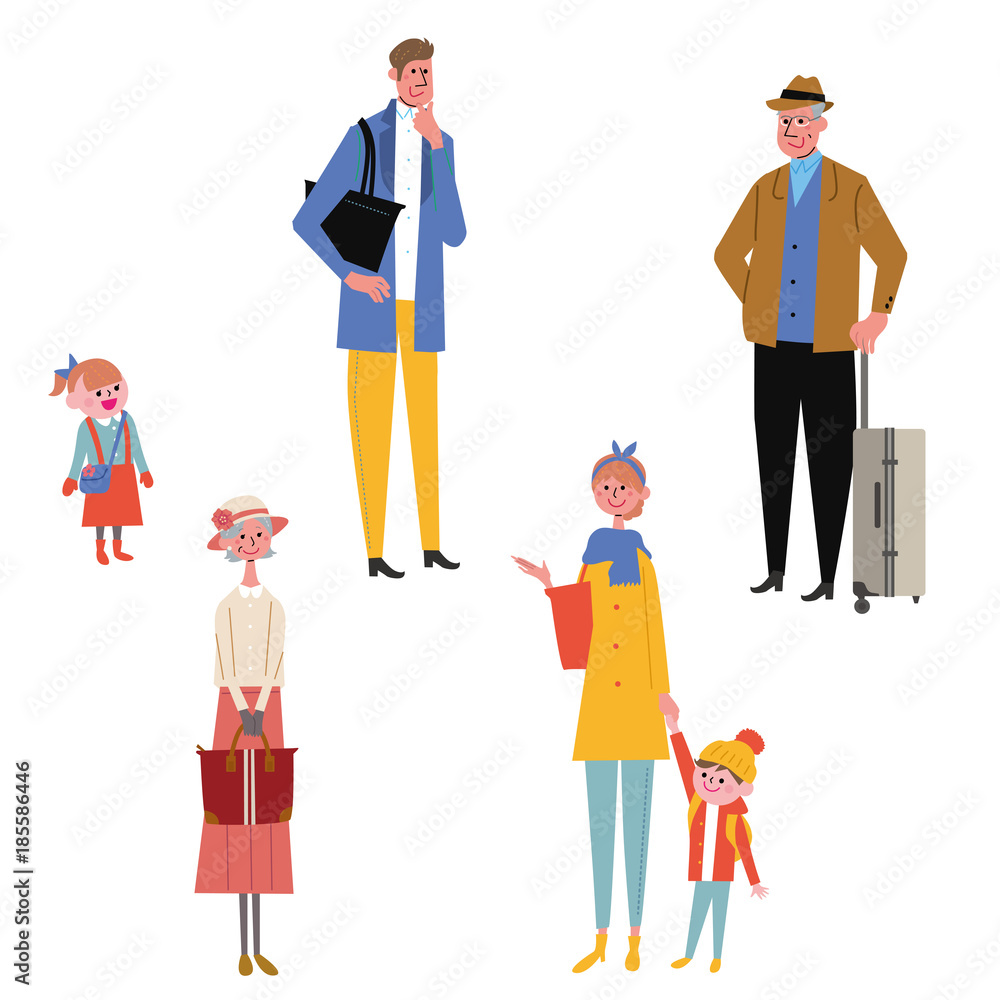家族 旅行 イラスト Stock Vector Adobe Stock