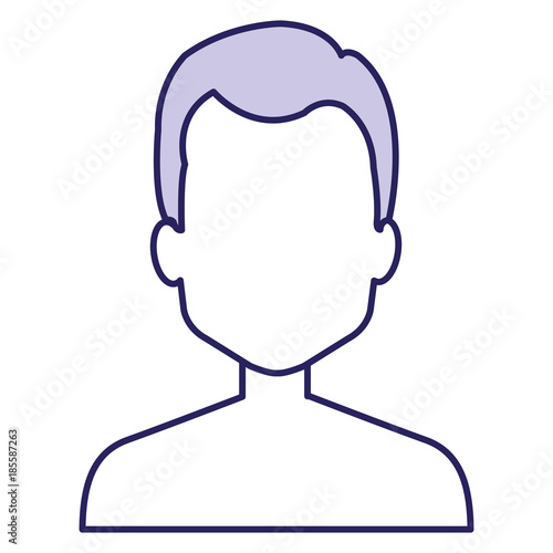 young man shirtless avatar character vector illustration design