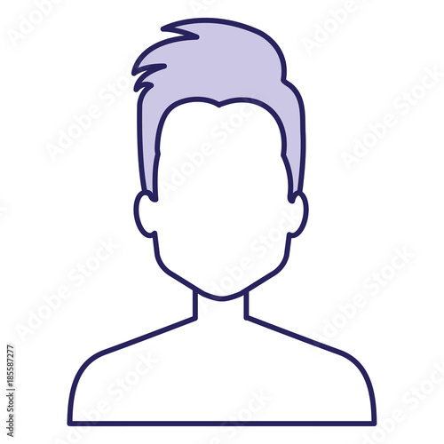 young man shirtless avatar character vector illustration design