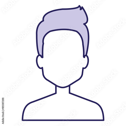 young man shirtless avatar character vector illustration design