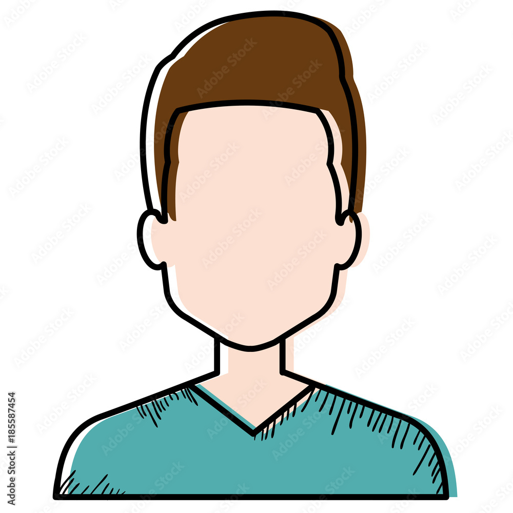 young man avatar character vector illustration design