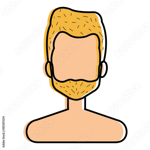 young man shirtless avatar character vector illustration design