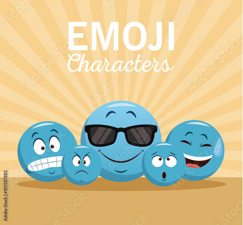 Emoji chat characters icon vector illustration graphic design