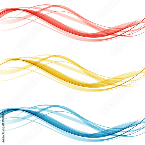 Soft bright colorful web border layout set of beautiful modern swoosh wave header collection. Vector illustration
