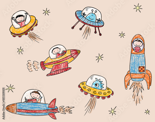 Astronauts and aliens met in space