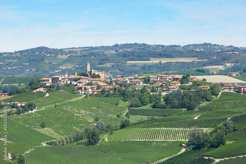 Serralunga town near Alba in Piedmont, Italy