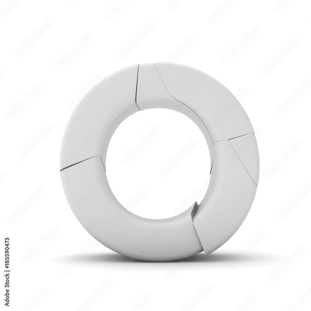 Letter O, Broken cracked font. 3D Rendering Letter O, Broken cracked font. 3D Rendering