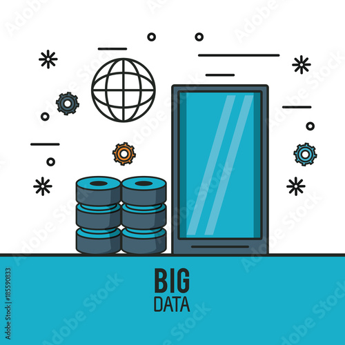 Big data technology icon vector illustration graphic photo