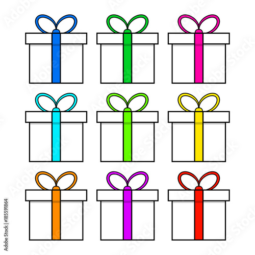 christmas present simple icon for christmas design isolated on white background