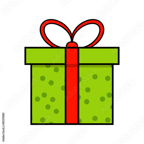christmas present simple icon for christmas design isolated on white background