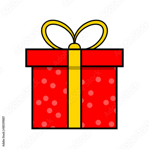 christmas present simple icon for christmas design isolated on white background