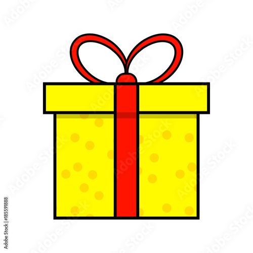 christmas present simple icon for christmas design isolated on white background