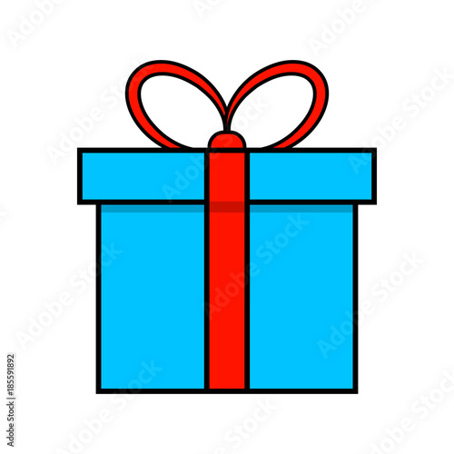 christmas present simple icon for christmas design isolated on white background
