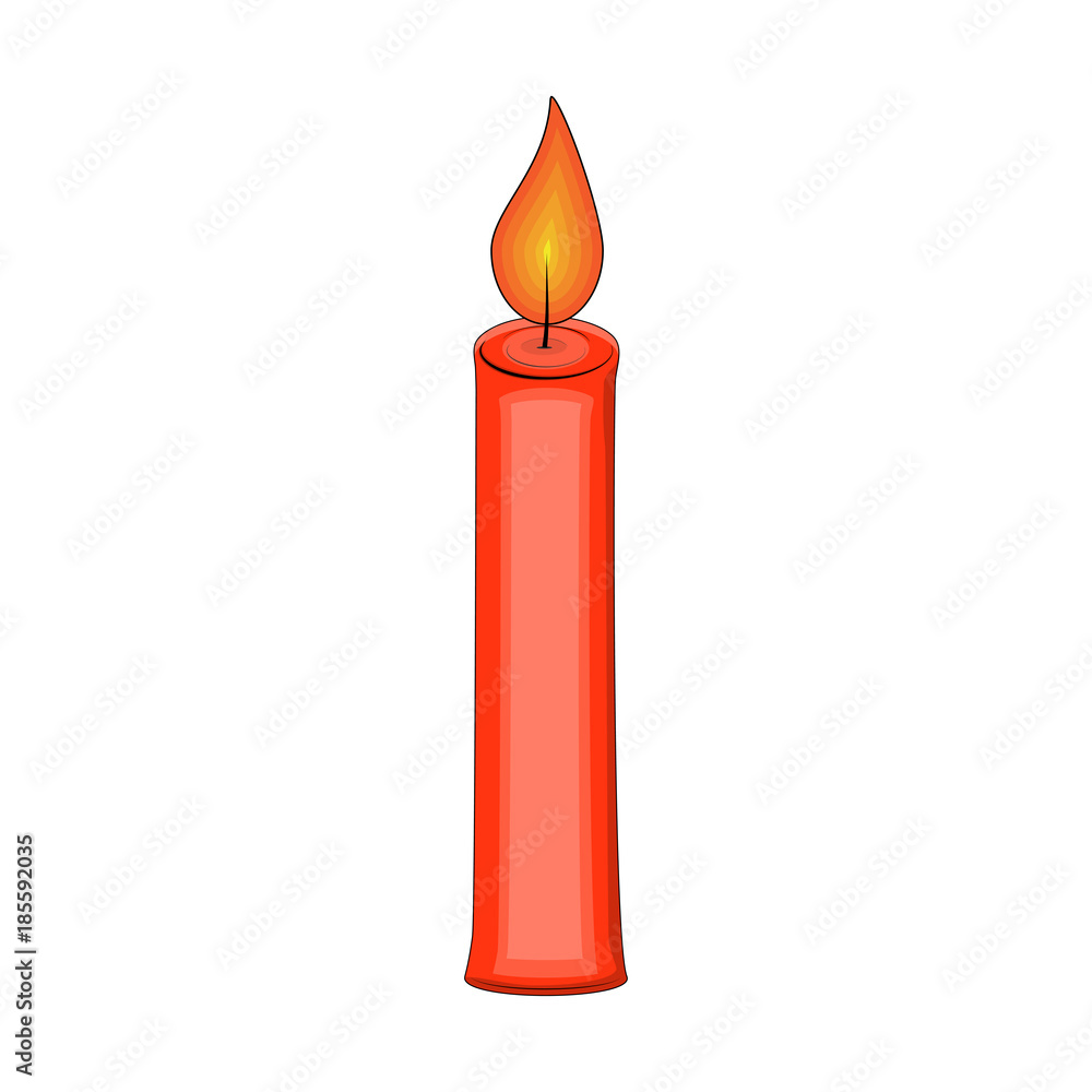 Vettoriale Stock candle cartoon for christmas design isolated on white  background | Adobe Stock