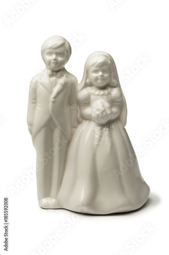 White Bride and groom porcelain figurine