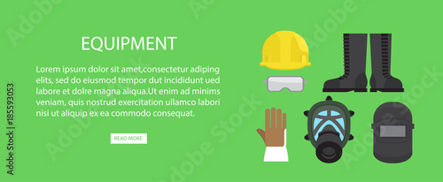 Equipment Advertising web Banner Vector Illustration.