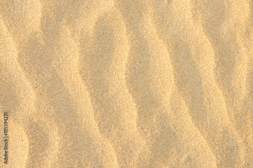 Golden Seashore Fine Sand Background. Ripple Wave Texture Pastel Colors Sun Flare. Empty Copy Space. Tropical Vacations Relaxation Concept