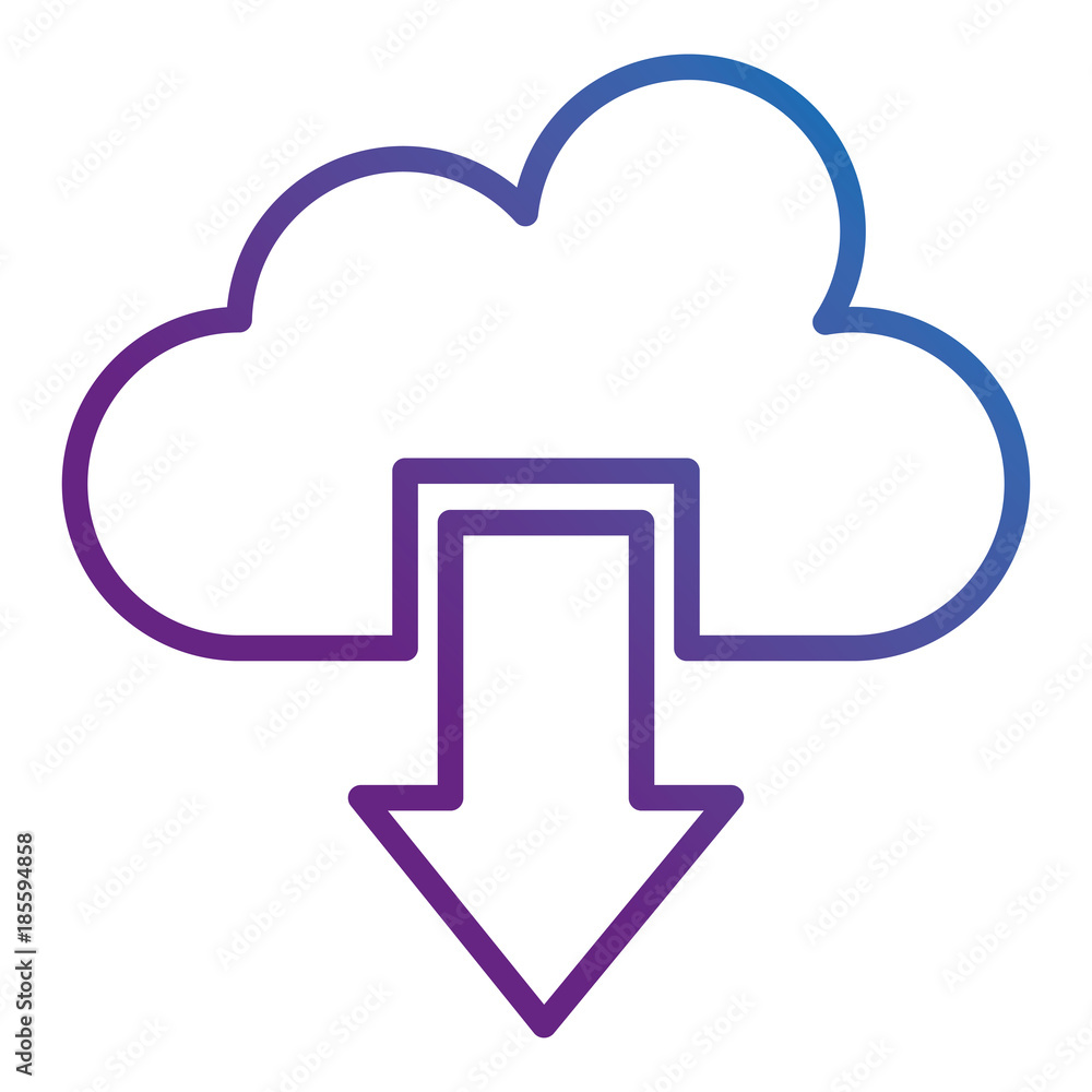 cloud computing with arrow download vector illustration design cloud computing with arrow download vector illustration design