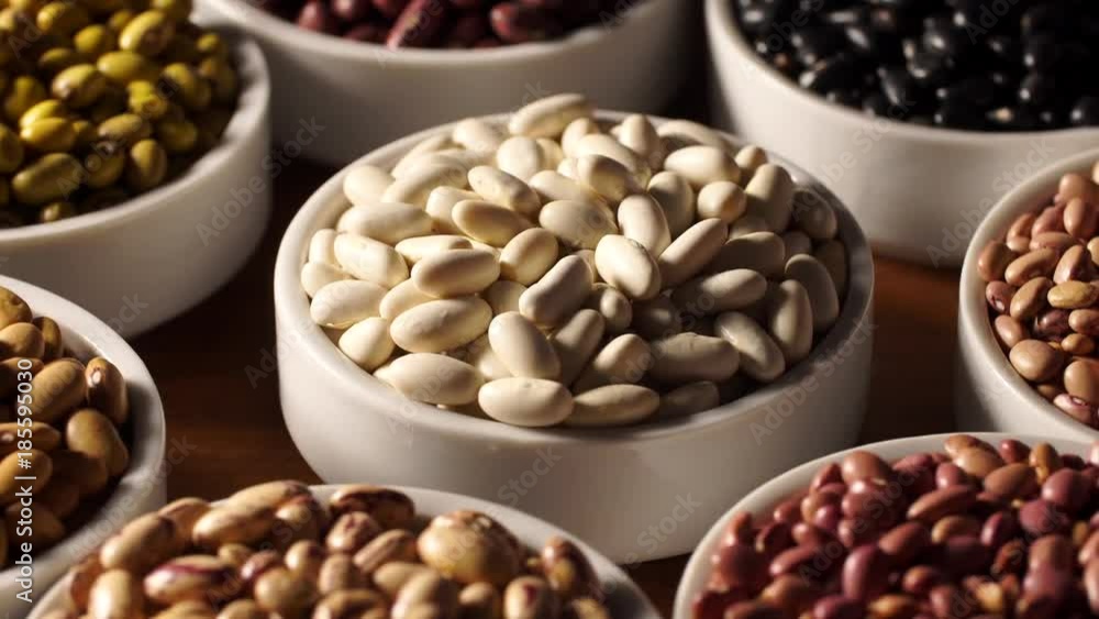 Assorted beans in rotation Assorted beans in rotation