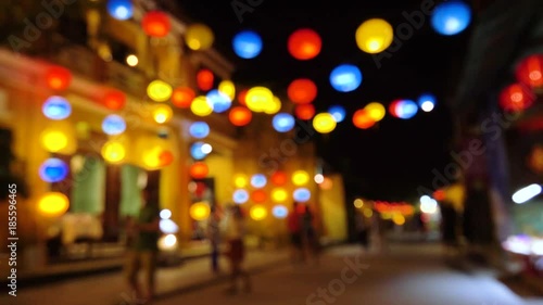 Wallpaper Mural Beautiful background of bokeh lights by lantern at night. Hoi An old town, Vietnam Torontodigital.ca