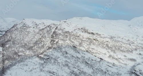 Wallpaper Mural FLAM / AURLAND, NORWAY – FEBRUARY,2017 : Aerial shot of amazing landscape on a sunny day with snowy mountains in view Torontodigital.ca