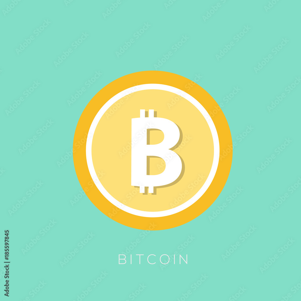 Bitcoin symbol flat design, Vector illustrator Bitcoin symbol flat design, Vector illustrator