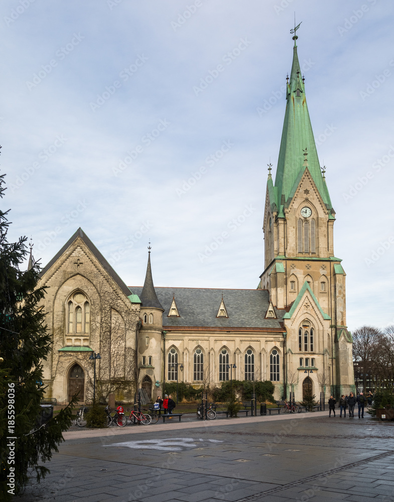 Kristansand, Norway, December 22, 2017: Church in Kristiansand