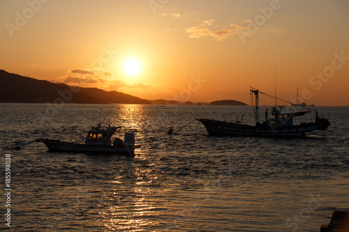 South Korea West Sea sunset and fishing boat.  © MYUNGKU